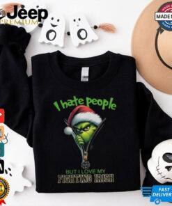 Grinch Santa Hat I Hate People But I Love My Notre Dame Fighting Irish Christmas Logo Shirt Grinch Santa Hat I Hate People But I Love My Notre Dame Fighting Irish Christmas Logo Shirt