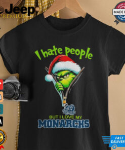 Grinch Santa Hat I Hate People But I Love My Old Dominion Monarchs Christmas Logo Shirt 2 Grinch Santa Hat I Hate People But I Love My Old Dominion Monarchs Christmas Logo Shirt 3