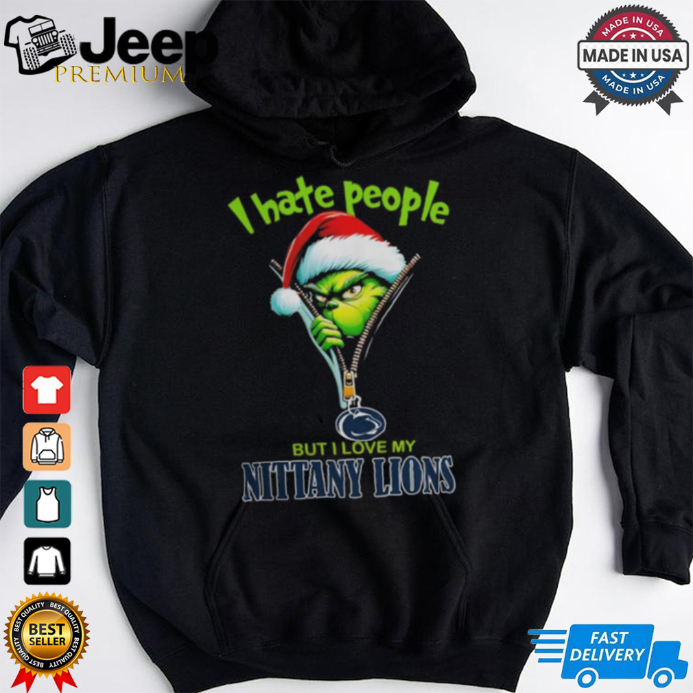 Grinch Santa Hat I Hate People But I Love My Penn State Nittany Lions Christmas Logo Shirt Grinch Santa Hat I Hate People But I Love My Penn State Nittany Lions Christmas Logo Shirt