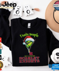 Grinch Santa Hat I Hate People But I Love My Rutgers Scarlet Knights Christmas Logo Shirt Grinch Santa Hat I Hate People But I Love My Rutgers Scarlet Knights Christmas Logo Shirt