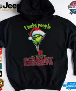 Grinch Santa Hat I Hate People But I Love My Rutgers Scarlet Knights Christmas Logo Shirt 3 Grinch Santa Hat I Hate People But I Love My Rutgers Scarlet Knights Christmas Logo Shirt 4