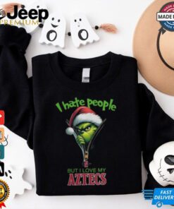 Grinch Santa Hat I Hate People But I Love My San Diego State Aztecs Christmas Logo Shirt Grinch Santa Hat I Hate People But I Love My San Diego State Aztecs Christmas Logo Shirt