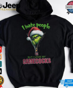 Grinch Santa Hat I Hate People But I Love My South Carolina Gamecocks Christmas Logo Shirt 3 Grinch Santa Hat I Hate People But I Love My South Carolina Gamecocks Christmas Logo Shirt 4