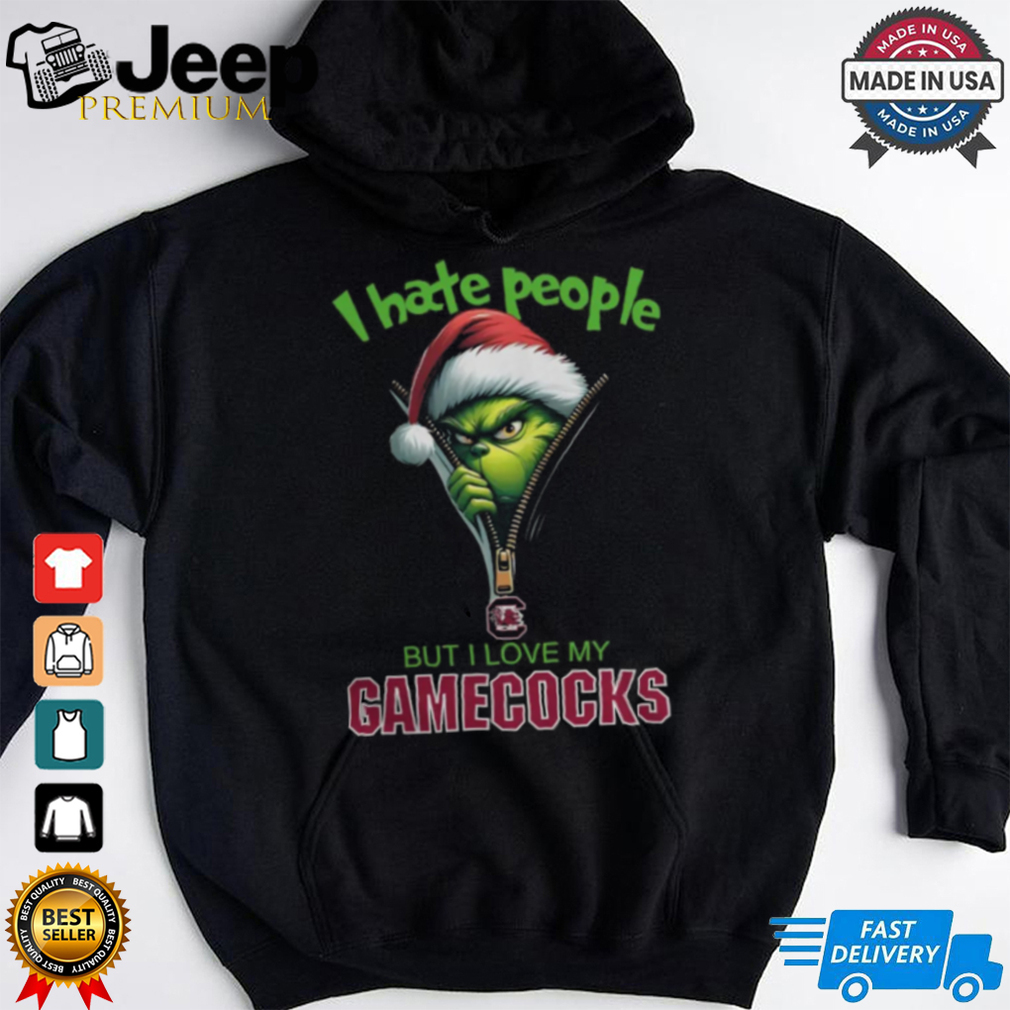 Grinch Santa Hat I Hate People But I Love My South Carolina Gamecocks Christmas Logo Shirt Grinch Santa Hat I Hate People But I Love My South Carolina Gamecocks Christmas Logo Shirt