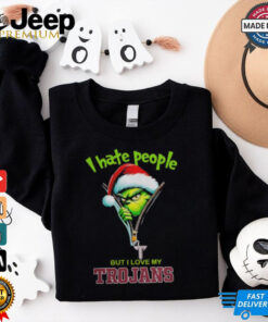 Grinch Santa Hat I Hate People But I Love My Troy Trojans Christmas Logo Shirt Grinch Santa Hat I Hate People But I Love My Troy Trojans Christmas Logo Shirt