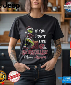Grinch Santa If You Don’T Like Boston College Eagles Merry Kissmyass 2024 Shirt