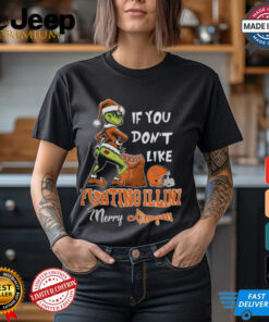 Grinch Santa If You Don’T Like Illinois Fighting Illini Merry Kissmyass 2024 Shirt