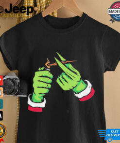 Grinch smoking cannabis Christmas T Shirt 3 Grinch smoking cannabis Christmas T Shirt 4