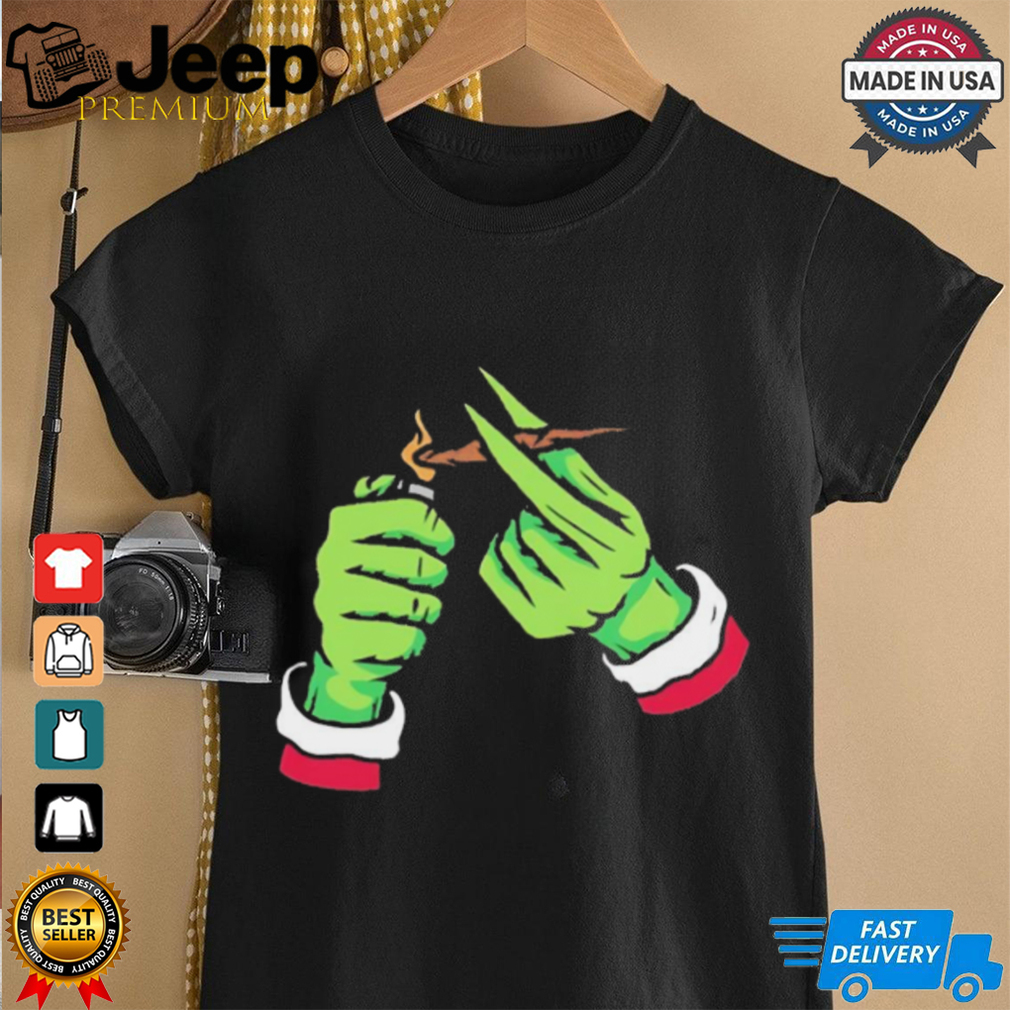 Grinch smoking cannabis Christmas T Shirt Grinch smoking cannabis Christmas T Shirt