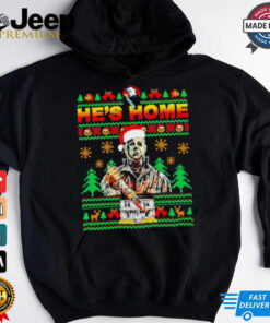 He’s Home Santa Michael Myers ugly Christmas shirt He’s Home Santa Michael Myers ugly Christmas shirt