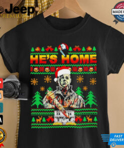 He’s Home Santa Michael Myers ugly Christmas shirt
