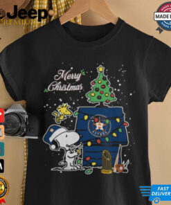 Houston Astros Merry Christmas With Snoopy Baby T Shirt