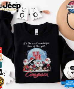 Houston Cougars It The Most Wonderful Time Of The Year Peanut Characters Christmas Shirt