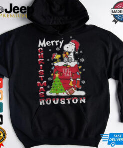 Houston Cougars Snoopy And Woodstock Merry Christmas Shirt