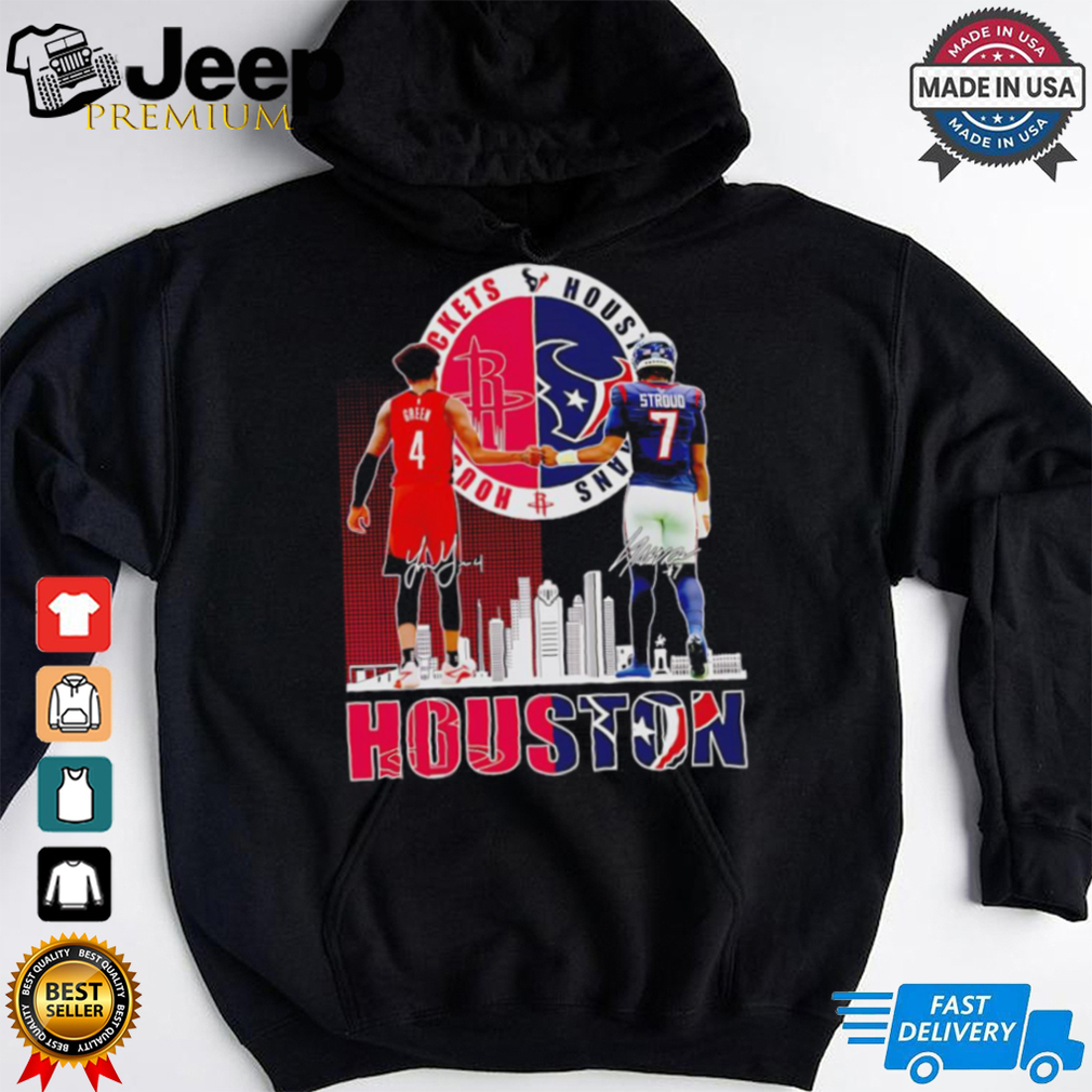 Houston Rockets Jalen Green x Houston Texans Kings CJ Stroud skyline shirt Houston Rockets Jalen Green x Houston Texans Kings CJ Stroud skyline shirt