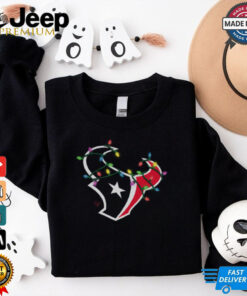 Houston Texans Primary Logo Holiday Lights T Shirt