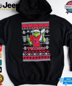 Houston Texans X Grinch Christmas with Super Bowl Trophy ugly Christmas shirt