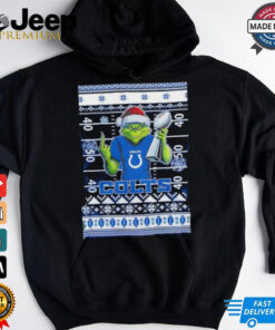 Indianapolis Colts X Grinch Christmas with Super Bowl Trophy ugly Christmas shirt
