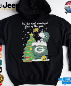It’s The Most Wonderful Time Of The Years Peanuts And Friends X Green Bay Packers Merry Christmas Shirt