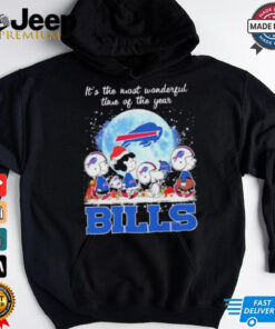 It’s The Most Wonderful Time Of The Years Peanuts Characters X Buffalo Bills Merry Christmas Shirt