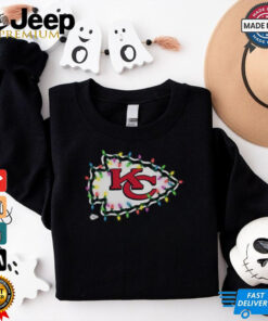Kansas City Chiefs Primary Logo Holiday Lights T Shirt