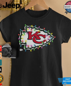 Kansas City Chiefs Primary Logo Holiday Lights T Shirt 3 Kansas City Chiefs Primary Logo Holiday Lights T Shirt 4