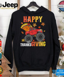 Kids Monster Truck Turkey Turkey Riding Truck Happy Thanksgiving Shirt