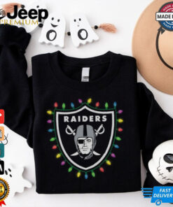 Las Vegas Raiders Primary Logo Holiday Lights T Shirt