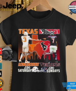 Longhorns Quinn Ewers X Texans Cj Stroud On Saturdays And On Sundays 2024 Shirt