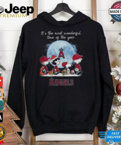 Los Angeles Angels It The Most Wonderful Time Of The Year Peanut Characters Christmas Shirt