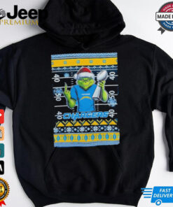Los Angeles Chargers X Grinch Christmas with Super Bowl Trophy ugly Christmas shirt