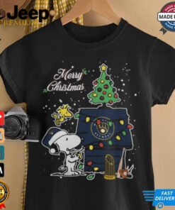 Milwaukee Brewers Merry Christmas With Snoopy Baby T Shirt