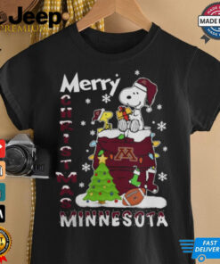 Minnesota Golden Gophers Snoopy And Woodstock Merry Christmas Shirt