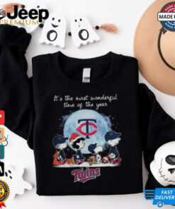 Minnesota Twins It The Most Wonderful Time Of The Year Peanut Characters Christmas Shirt