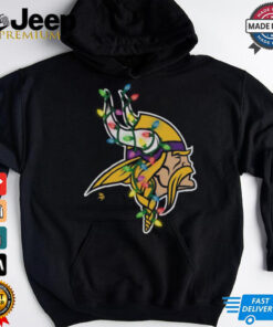 Minnesota Vikings Primary Logo Holiday Lights T Shirt