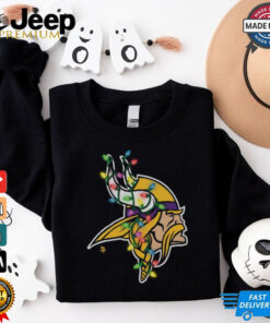 Minnesota Vikings Primary Logo Holiday Lights T Shirt