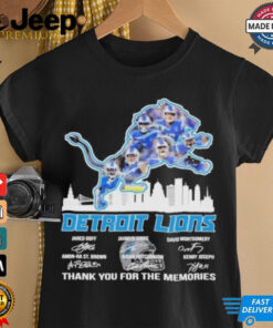 Official Detroit Lions Logo Players Name Thank You For The Memories Signatures Shirt Official Detroit Lions Logo Players Name Thank You For The Memories Signatures Shirt