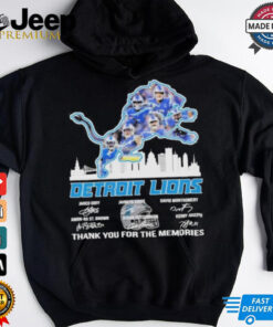 Official Detroit Lions Logo Players Name Thank You For The Memories Signatures Shirt