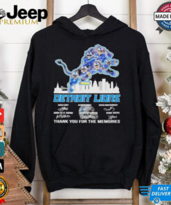 Official Detroit Lions Logo Players Name Thank You For The Memories Signatures Shirt 3