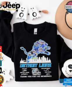 Official Detroit Lions Logo Players Name Thank You For The Memories Signatures Shirt 4