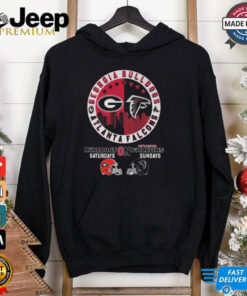Official Georgia Bulldogs On Saturdays x Atlanta Falcons On Sunday Logo 2024 Shirt