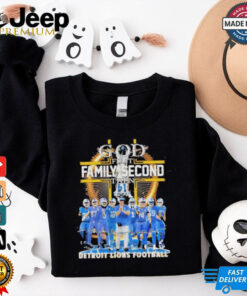 Official God First Family Second Then Detroit Lions Football Signature Shirt Official God First Family Second Then Detroit Lions Football Signature Shirt