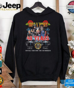 Official Guns N’ Roses 40 Years 1985 2025 Signatures Thank You For The Memories Lightning Shirt