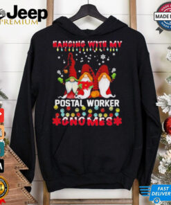 Official Hanging With My Postal Worker Gnomes Ugly Xmas Shirts 3