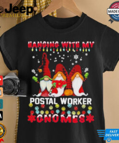Official Hanging With My Postal Worker Gnomes Ugly Xmas Shirts 4