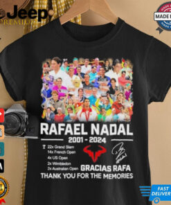 Official Rafael Nadal 2001 2024 Gracias Rafa Thank You For The Memories signatures Shirt 1