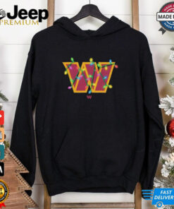 Official Washington Commanders Primary Logo Holiday Lights Christmas 2024 Shirt
