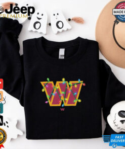 Official Washington Commanders Primary Logo Holiday Lights Christmas 2024 Shirt