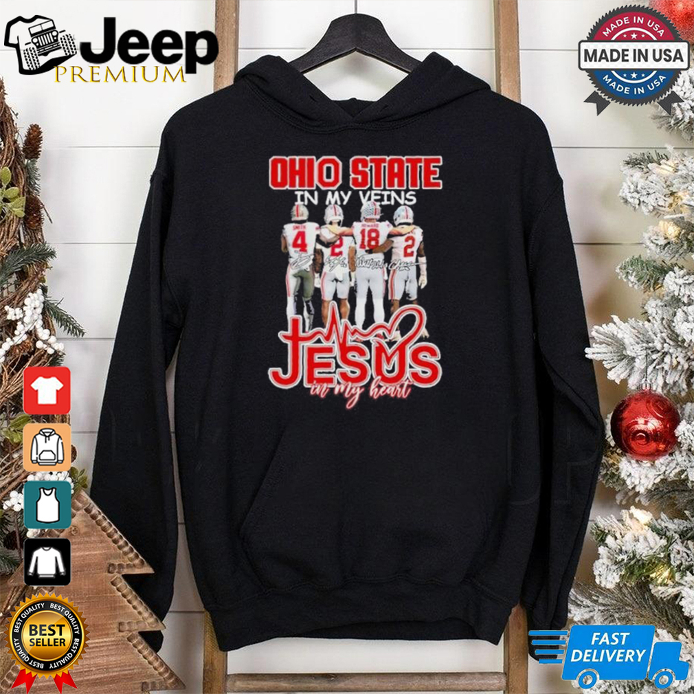 Ohio State Buckeyes In My Veins Jesus In My Heart 2024 Shirt Ohio State Buckeyes In My Veins Jesus In My Heart 2024 Shirt