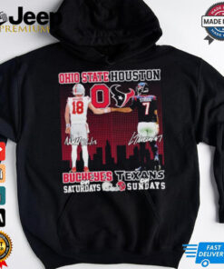 Ohio State Buckeyes On Saturdays X Houston Texans On Sundays Shirt 2 Ohio State Buckeyes On Saturdays X Houston Texans On Sundays Shirt 3